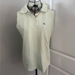 Burberry Sleeveless Polo in Pale Green Size Large